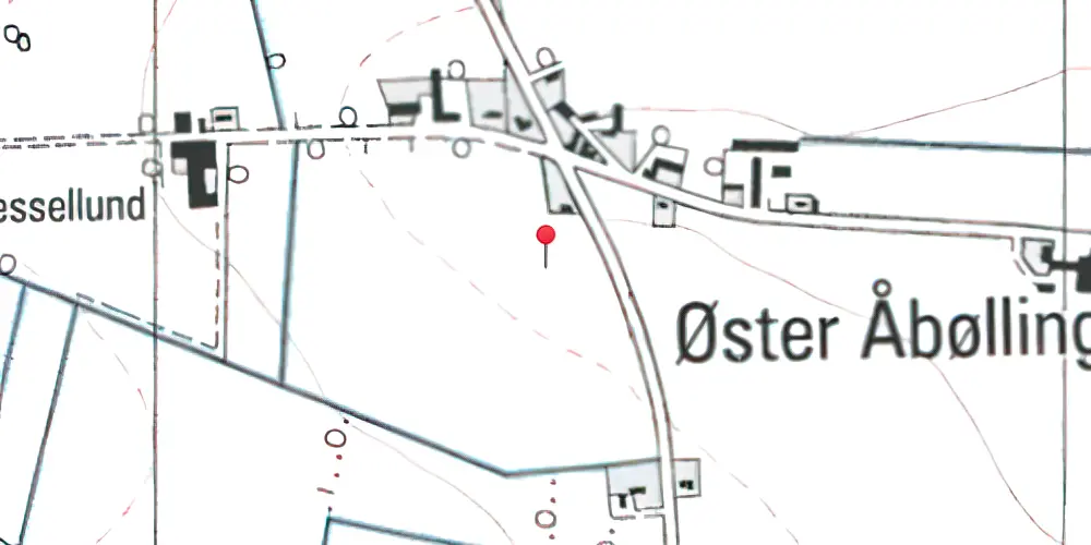 Historisk kort over Øster Åbølling Station