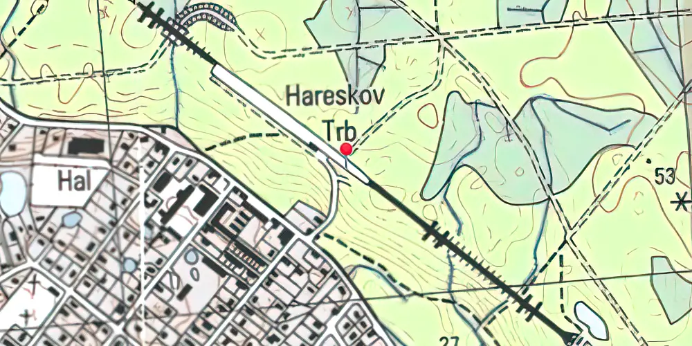 Historisk kort over Hareskov S-togstrinbræt