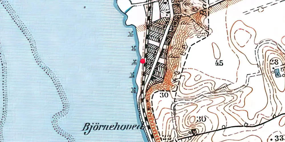 Historisk kort over Bjørnehoved Trinbræt