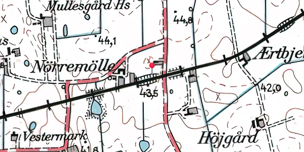 Historisk kort over Lomborg Trinbræt