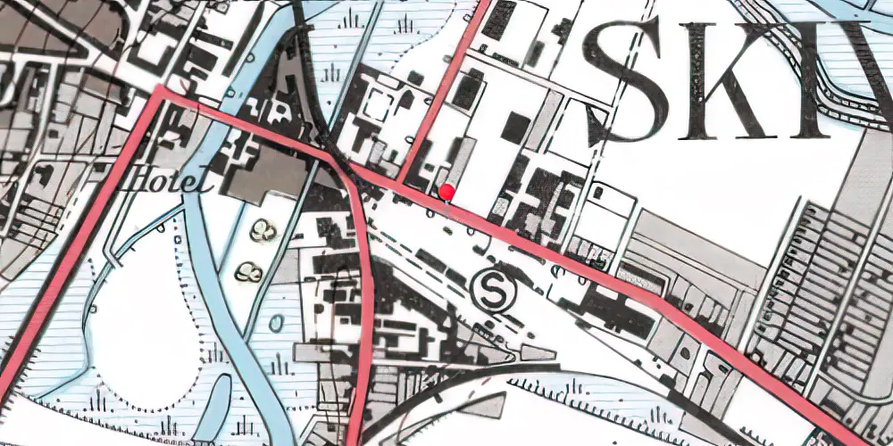 Historisk kort over Skive Station [1864-1888]