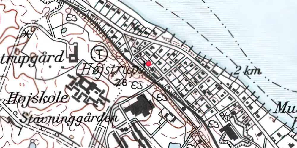 Historisk kort over Højstrup Trinbræt [1906-1991]