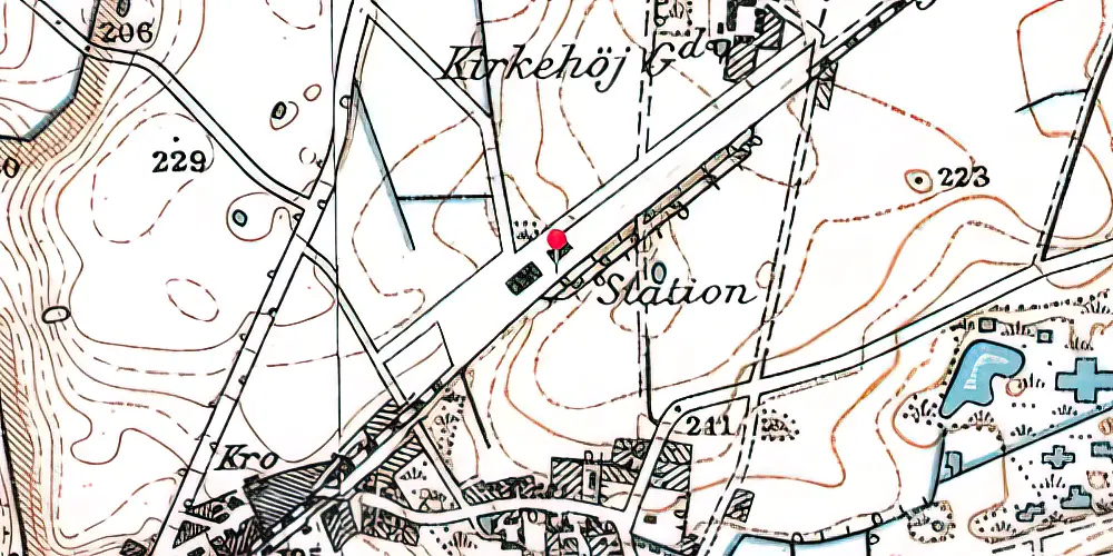 Historisk kort over Tvingstrup Station