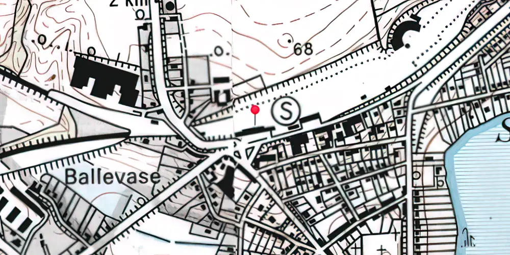Historisk kort over Skanderborg Station [1868-1983]