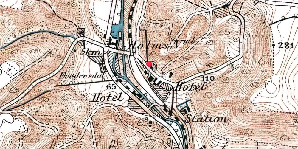 Historisk kort over Grejsdal Privatbanestation [1894-1914]
