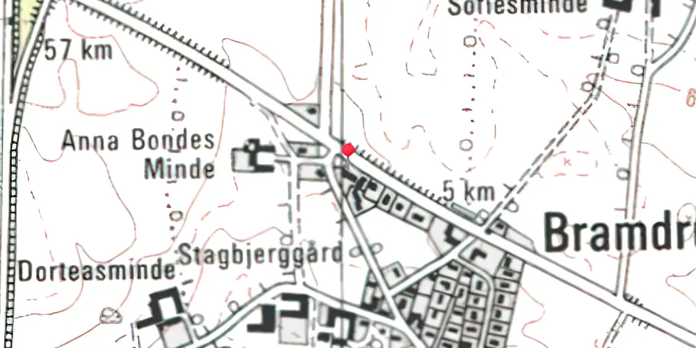 Historisk kort over Sønder Bramdrup Station