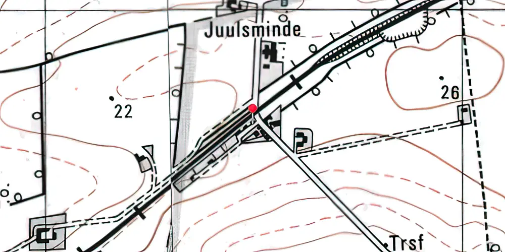 Historisk kort over Ålsø Billetsalgssted [1876-1889]