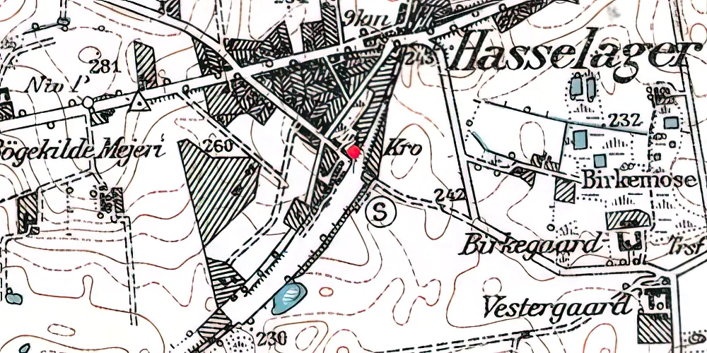 Historisk kort over Hasselager Trinbræt