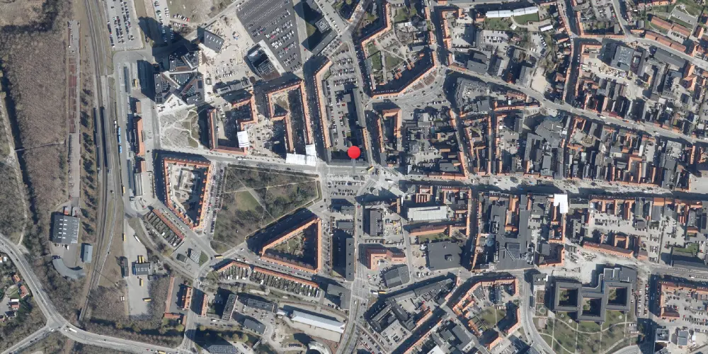 Historisk kort over Horsens Privatbanestation