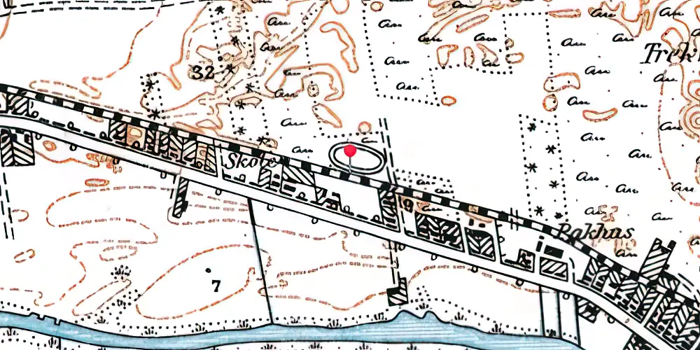 Historisk kort over Grenaa Havn Teknisk Station