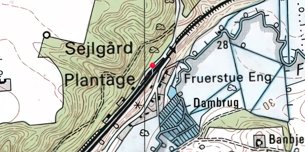 Historisk kort over Funder Teknisk Station
