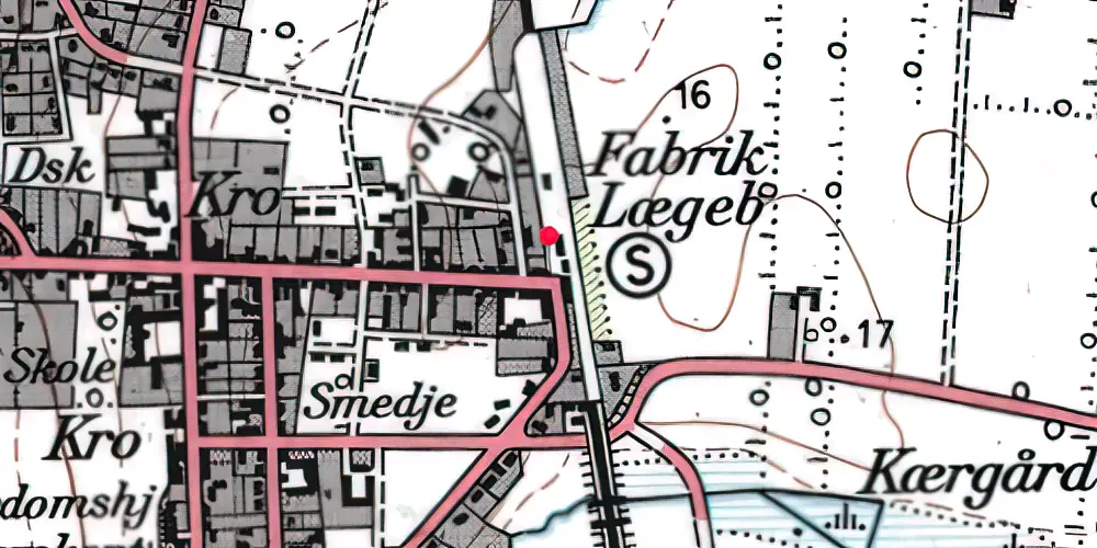 Historisk kort over Støvring Trinbræt