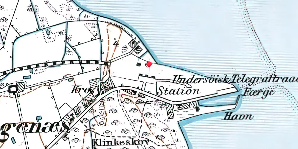 Historisk kort over Kragenæs Station