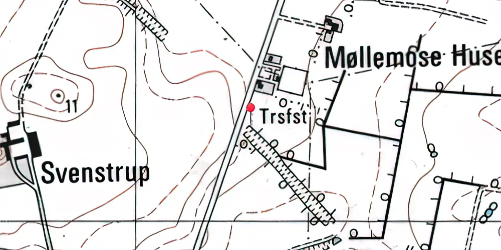 Historisk kort over Møllemose Trinbræt