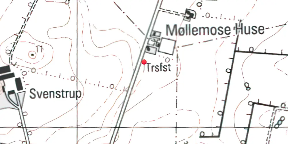 Historisk kort over Møllemose Trinbræt