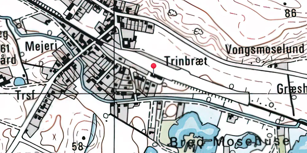Historisk kort over Bred Trinbræt