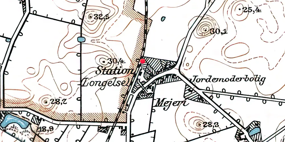 Historisk kort over Longelse Station