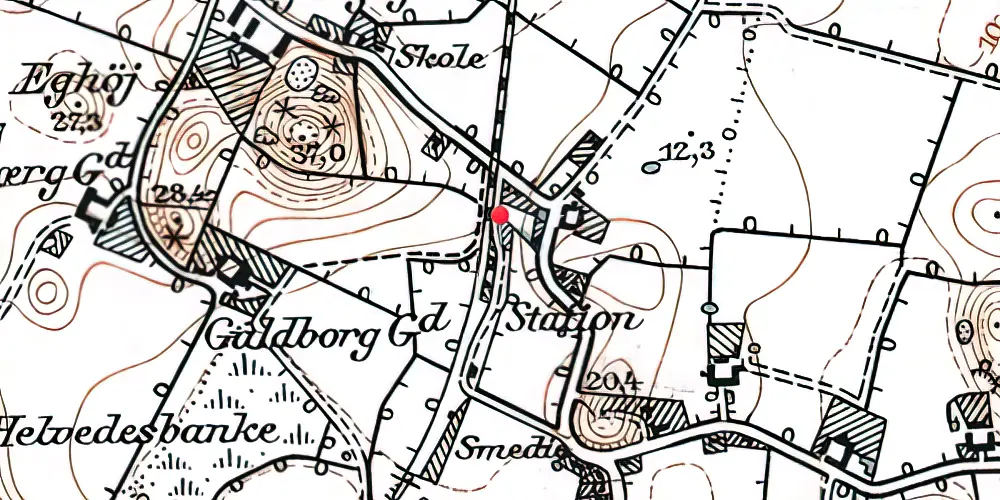 Historisk kort over Illebølle Station