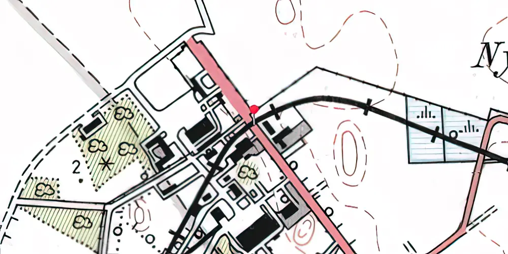 Historisk kort over Aalborg Lufthavn Trinbræt