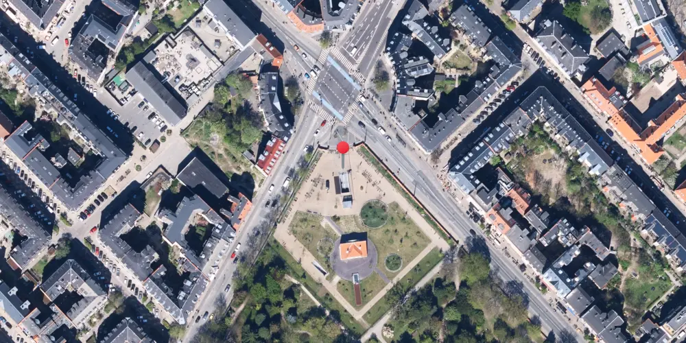 Historisk kort over Nørrebros Runddel Metrostation