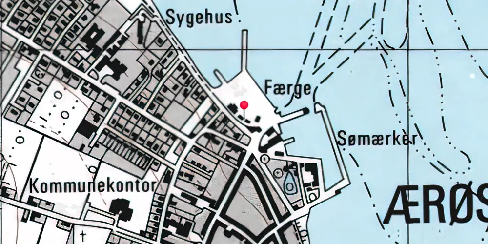 Historisk kort over Ærøskøbing Havnespor