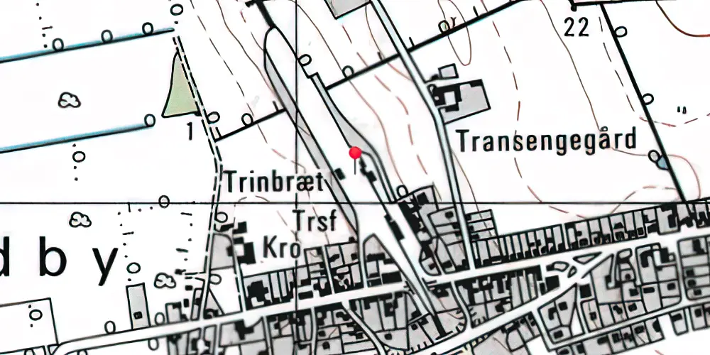Historisk kort over Lundby Trinbræt
