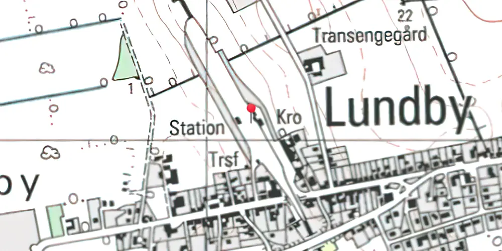 Historisk kort over Lundby Trinbræt