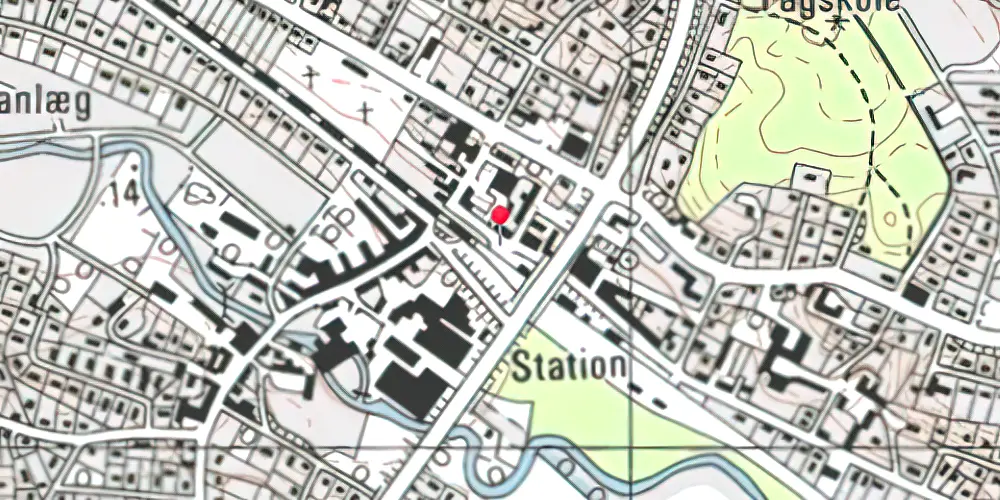 Historisk kort over Hadsten Station
