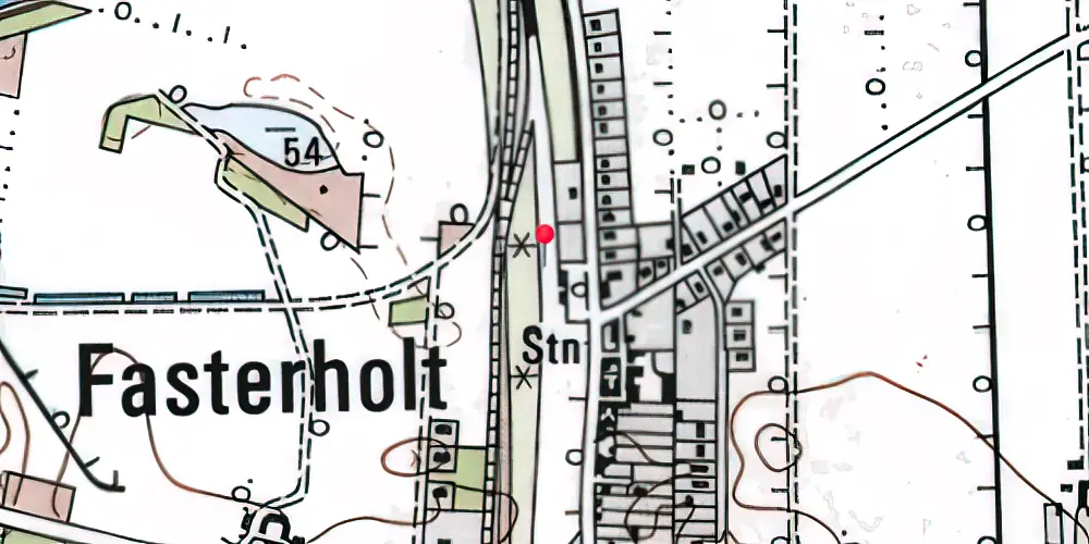 Historisk kort over Fasterholt Teknisk Station