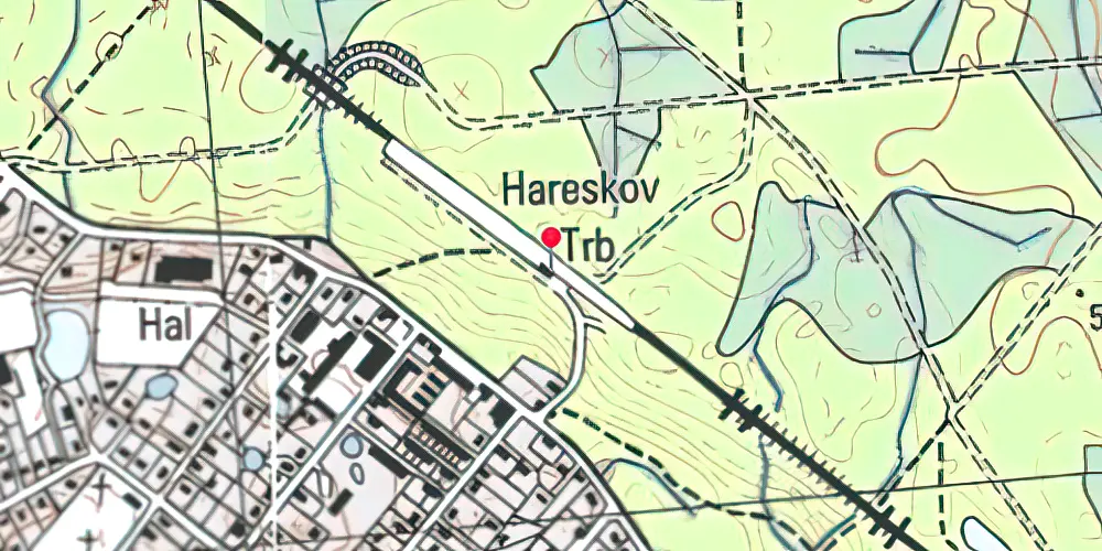 Historisk kort over Hareskov Billetsalgssted [1971-1977]