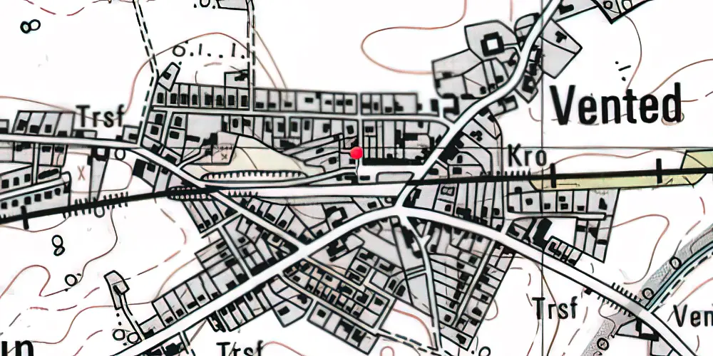 Historisk kort over Knabstrup Privat Holdeplads med sidespor [1876-1881]