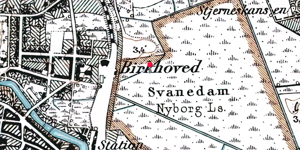 Historisk kort over Nyborg Station