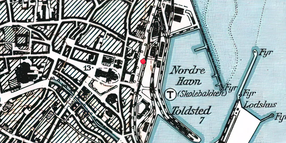 Historisk kort over Skolebakken Letbanestation