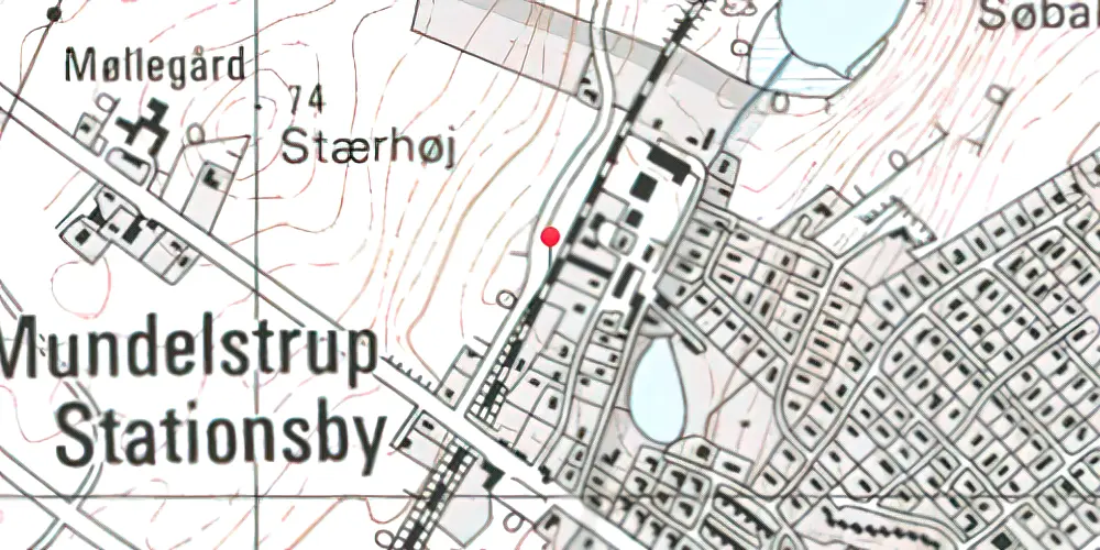 Historisk kort over Mundelstrup Teknisk Station