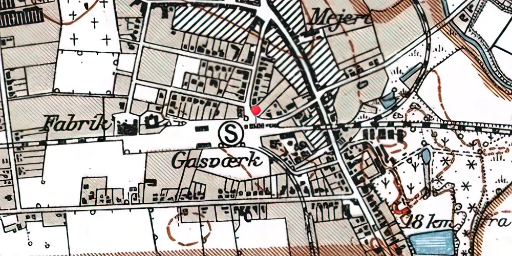 Historisk kort over Sakskøbing Station [1874-1985]