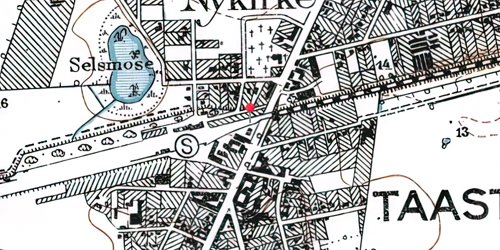 Historisk kort over Taastrup Holdeplads [1847-1918]