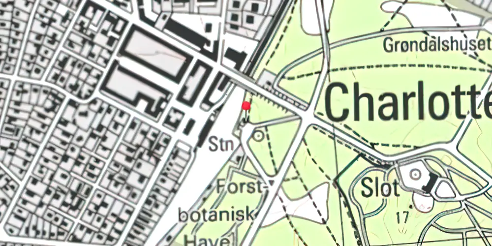 Historisk kort over Charlottenlund Øst Billetsalgssted