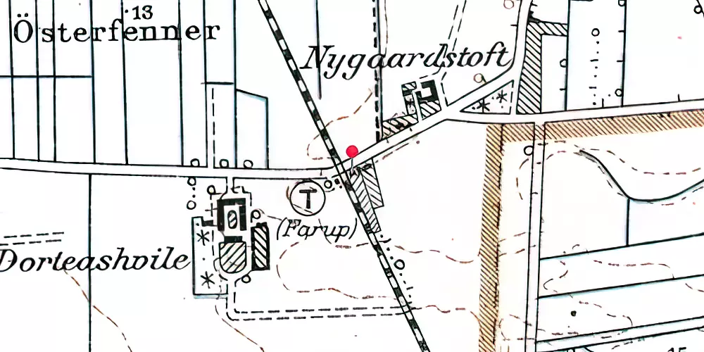 Historisk kort over Farup Billetsalgssted [1875-1923]
