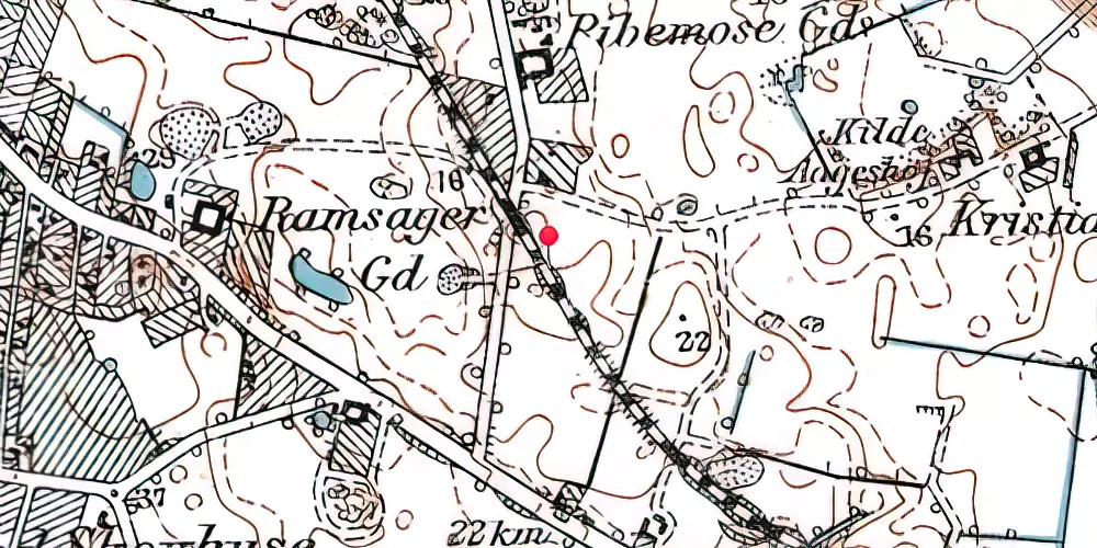 Historisk kort over Pibemose Billetsalgssted [1991-1991]