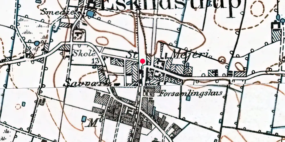 Historisk kort over Eskilstrup Station