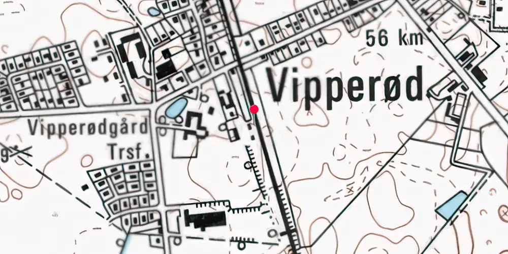Historisk kort over Vipperød Militær Krydsningsstation Krydsningsstation [1885-1906]