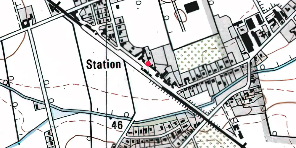 Historisk kort over Årslev Station