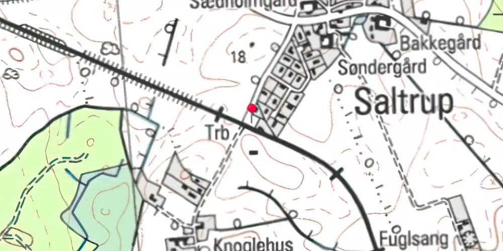Historisk kort over Saltrup Station [1880-1910]