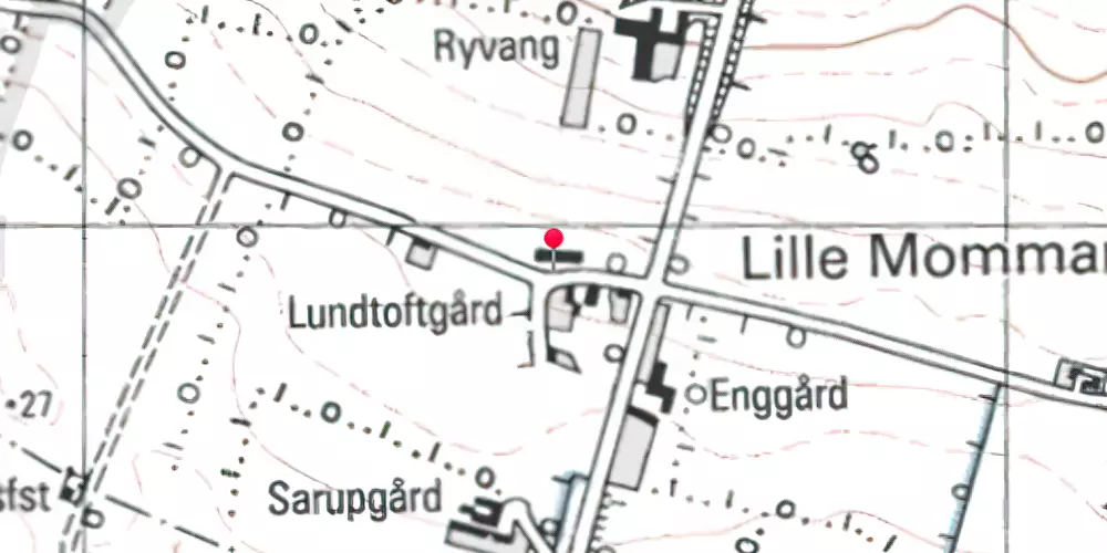 Historisk kort over Lille-Mommark Station [1898-1961]