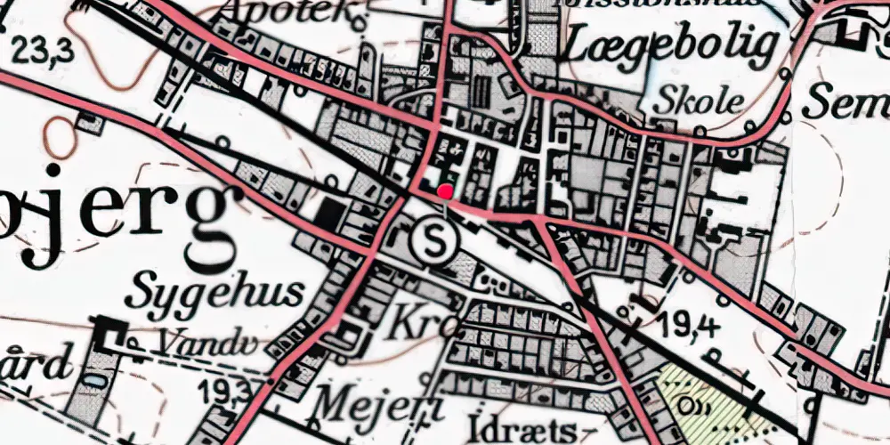 Historisk kort over Hvidbjerg Station [1882-1967]