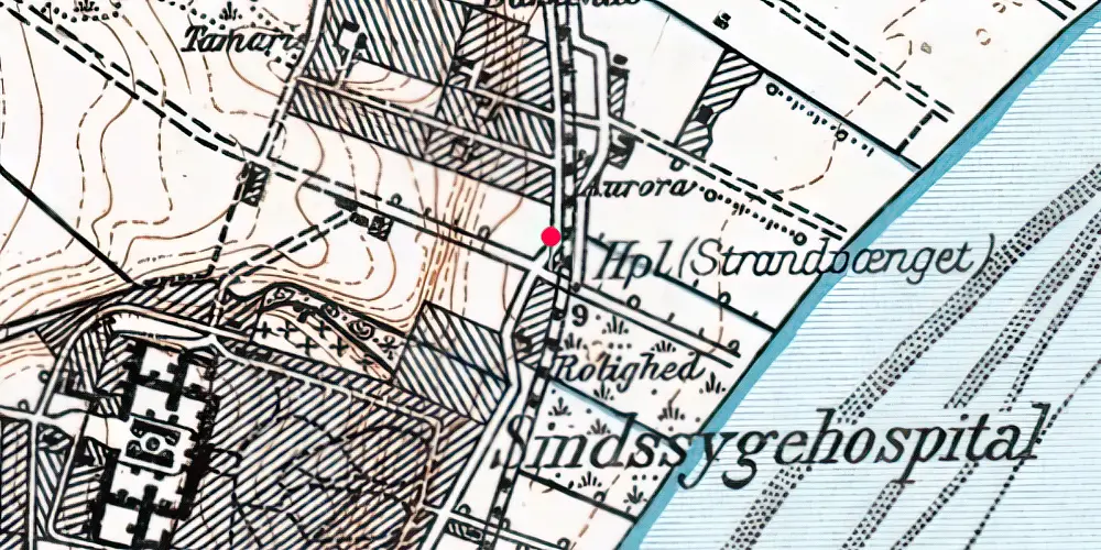 Historisk kort over Strandvænget Trinbræt [1925-1938]
