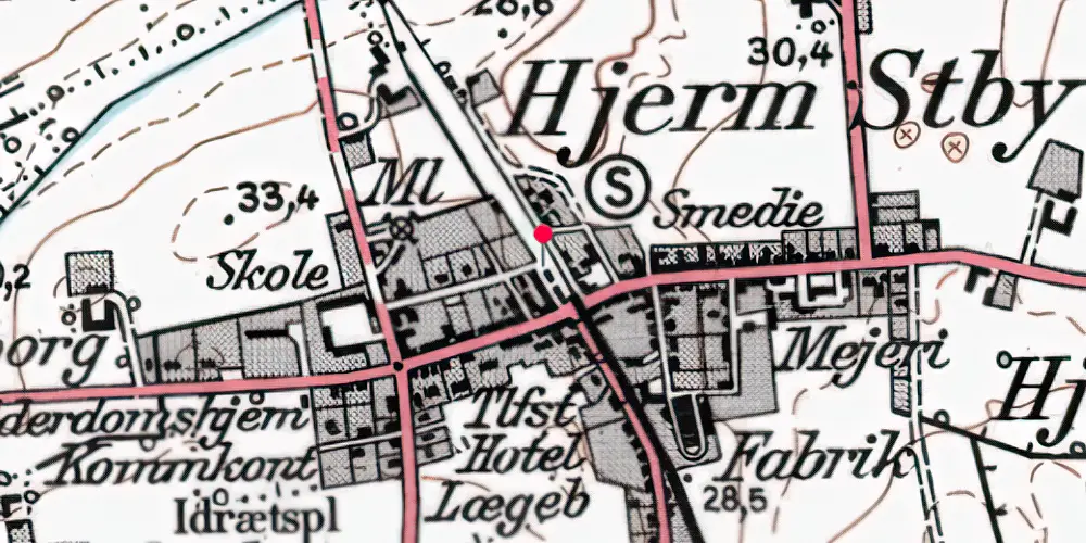 Historisk kort over Hjerm Station [1893-2000]