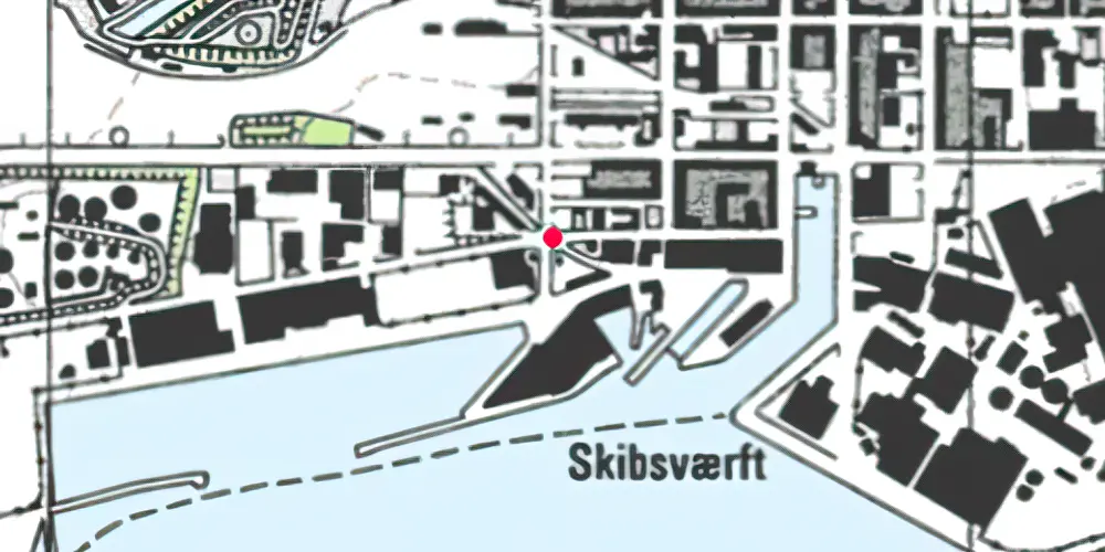 Historisk kort over Fredericia Færgestation