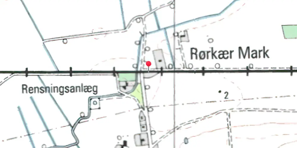 Historisk kort over Rørkær Station uden sidespor [1922-1957]