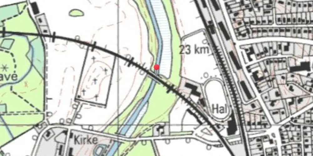 Historisk kort over Suså Jernbanebro